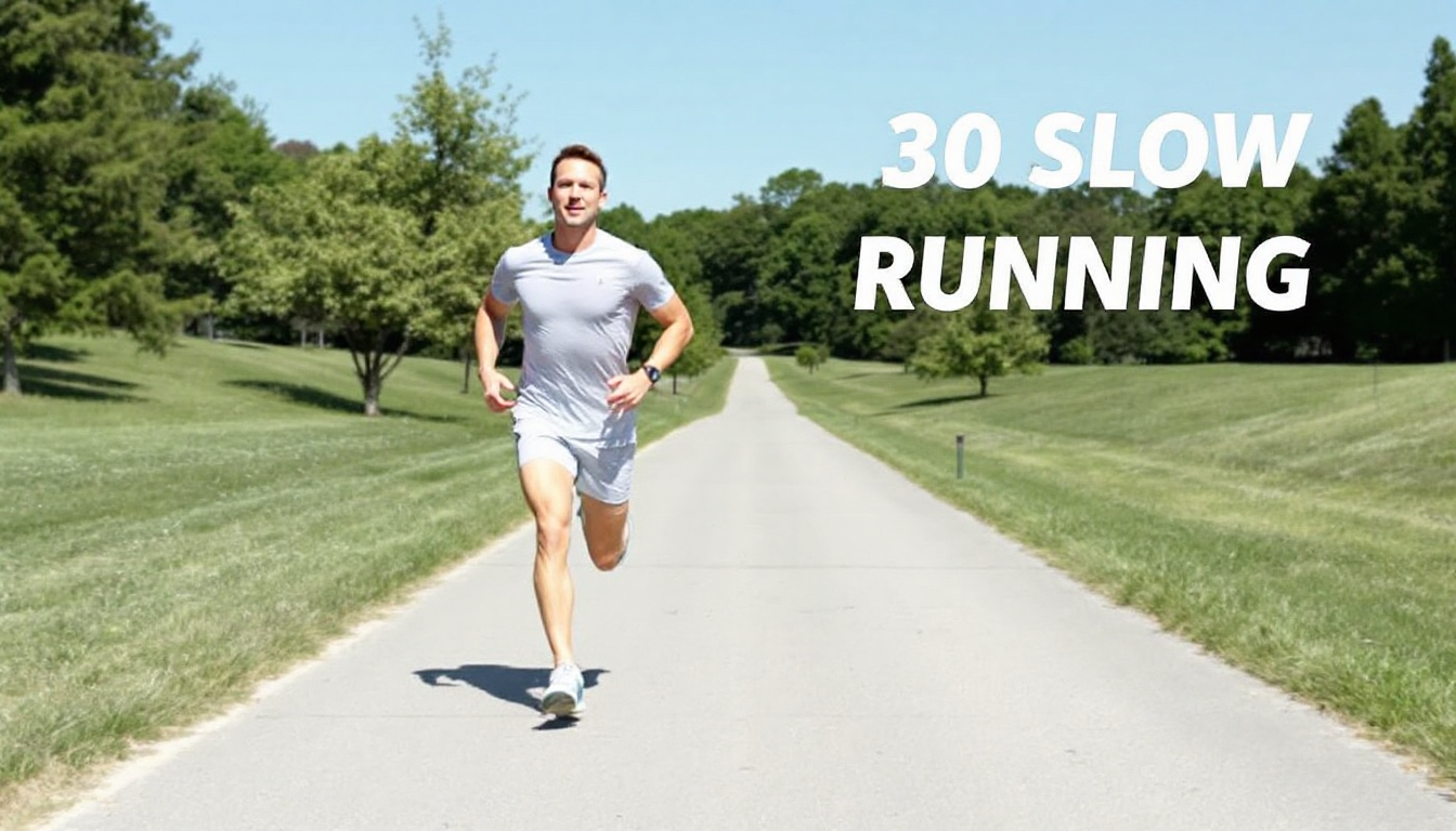 올바른 슬로우 러닝 자세를 실천하는 초보 러너의 모습