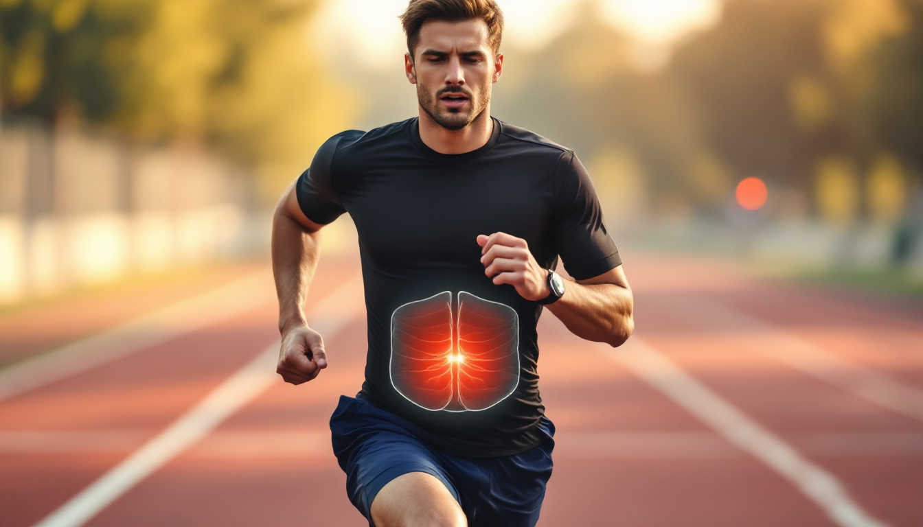 복식 호흡을 연습하는 러너의 모습