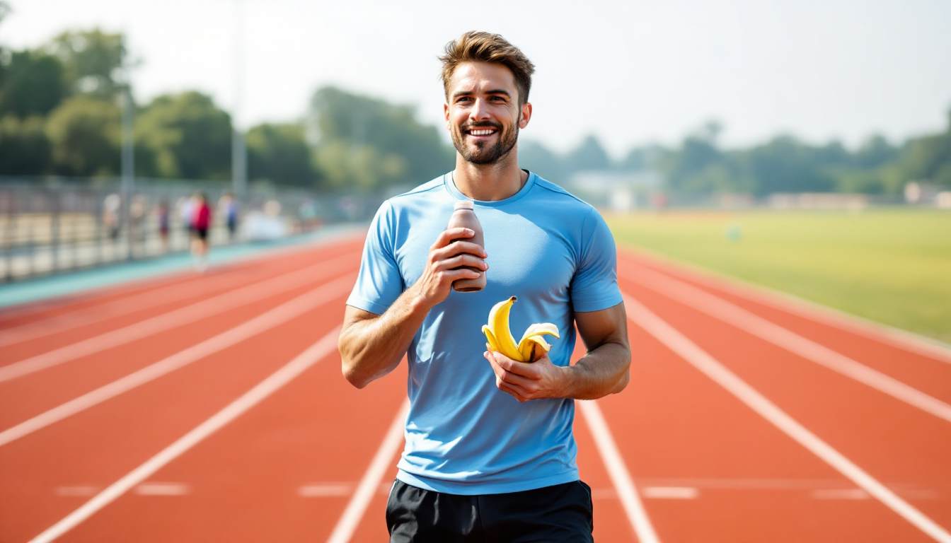 5km 러닝 후 30분 이내 초코우유와 바나나로 빠른 회복식 섭취 이미지